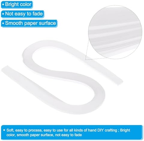 PATIKIL 600pcs Quilling Strips Paper 3/16"(5mm) 21"(54cm) Origami Paper Quilling Strip for Art DIY Hand Craft Christmas, White - Image 3