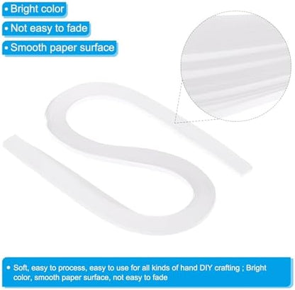 PATIKIL 600pcs Quilling Strips Paper 3/16"(5mm) 21"(54cm) Origami Paper Quilling Strip for Art DIY Hand Craft Christmas, White - Image 3