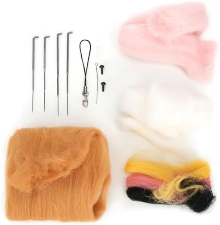MOPFOL Needle Felting Kit 4 Styles - DIY Wool Craft with Foam Pad, Felting Needles & Accessories for Animal Doll Making(Pig Shiba Inu) - Image 6
