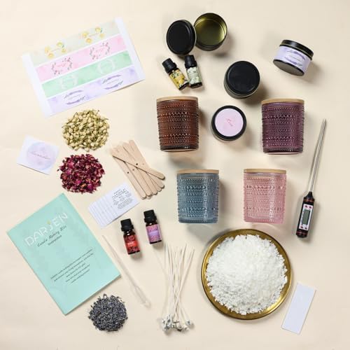 DARJEN Candle Making Kit for Adult, 4 Jars & 4 Tins Soy Wax Scented DIY Set - Image 3