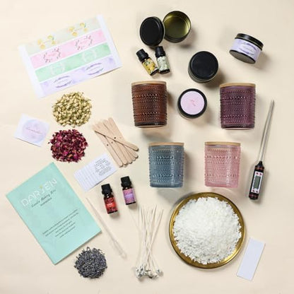 DARJEN Candle Making Kit for Adult, 4 Jars & 4 Tins Soy Wax Scented DIY Set - Image 3