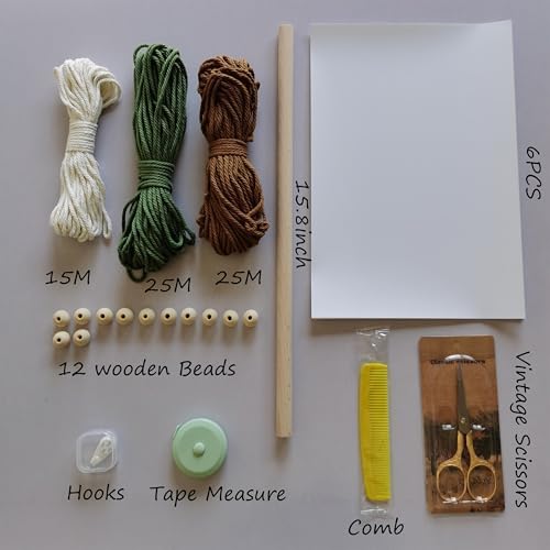 Zqyxiehuo DIY Macrame Leaf Wall Hanging Beginners Boho Wall Leaf Tapestry Kit Handmade Woven Tapestry Feather Wall Hanging DIY Macrame Kit for Adults Birthday Gift 15.8"(Green,Brown) - Image 2