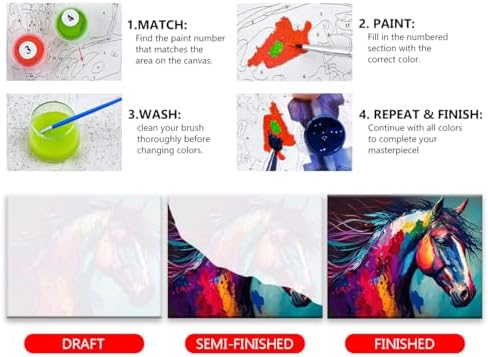 TUMOVO Horse Paint by Numbers Kit for Adults Beginner - Image 5