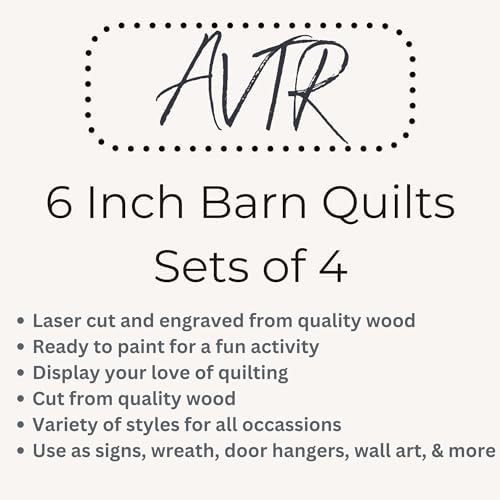 6 Inch Mini Barn Quilt Kits Set of 4, Unfinished Wood, Butterfly Star - Image 2