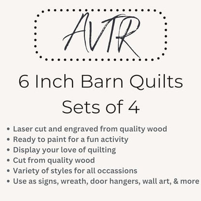 6" Barn Quilt Kit Set 4 | Starburst, Aesthetic Tri, Cottage Star, Swoon - Image 2