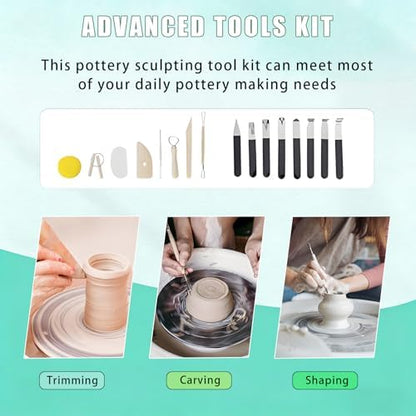 11 inch Pottery Wheel Machine,350W Direct Drive Motor,with LCD Panel，Adjustable Speed Foot Pedal Control,Detachable Basin,Clay Tools for Kids, Adults, Beginners, Art Craft Work Home DIY - Image 6