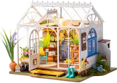 Rowood DIY Miniature House Kit,Mini Dollhouse KIt,Mayberry Street Craft Model Kits for Adults with LED,Birthday Gift/Home Decor for Family Friends-Dreamy Garden House by RowoodAssembleArtDecorateLife