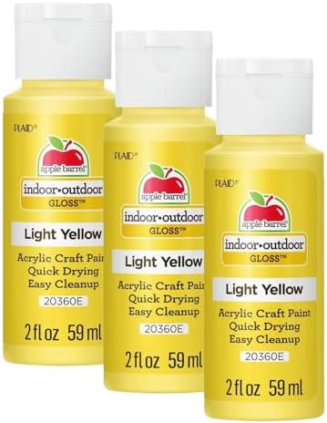 Apple Barrel Gloss Acrylic Paint in Assorted Colors (2-Ounce), 20360 Light Yellow (Pack of 3) by AppleBarrel