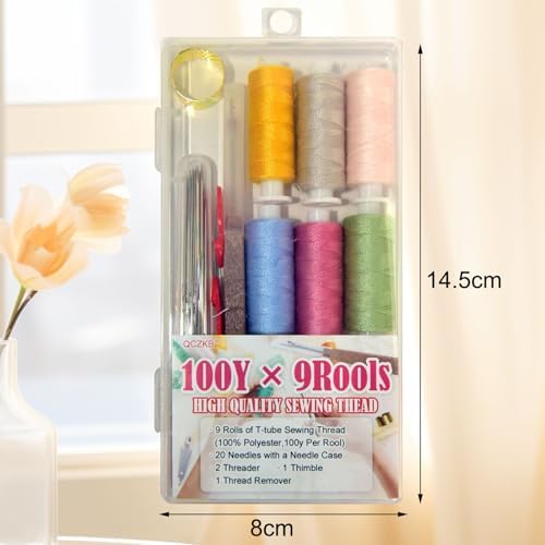 40 PCS Big Eye Steel Sewing Needles Kit, Steel Needles for Hand Sewing, Needle and Thread Sewing Kit with Seam Ripper, Threader, Storage Box Supplies - Image 2
