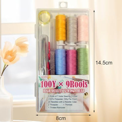 40 PCS Big Eye Steel Sewing Needles Kit, Steel Needles for Hand Sewing, Needle and Thread Sewing Kit with Seam Ripper, Threader, Storage Box Supplies - Image 2