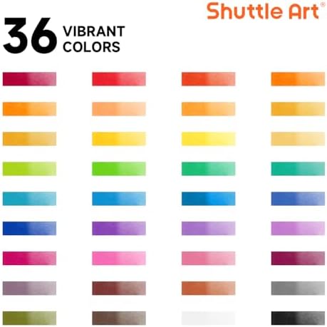 Shuttle Art 43 Pack Watercolor Paint Set, 36 Colors Watercolor Paint Pan Set with 6 Brushes and 1 Watercolor Pad for Beginners, Artists, Kids & Adults Watercolor Painting, Bullet Journal, Calligraphy - Image 2