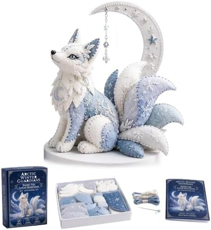 Arctic Winter Guardians DIY Patchwork Kit, Felt Animal Sewing Kit for Beginners, 3D Stuffed Animals Mythical Creature for Adult, Pre-Cut Handmade Craft Kit for Home Decor & Creative Gift (Color2) by Unknown