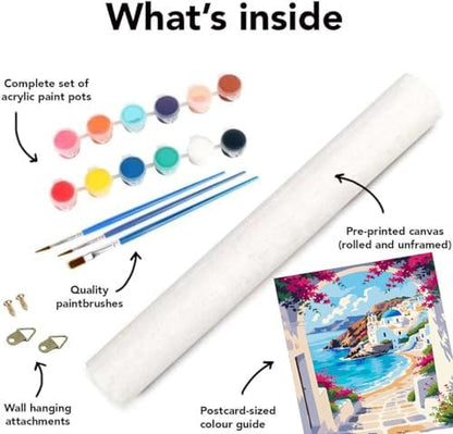 Mrnsiet Paint by Number for Adults Beginners, Easy Seaside Town Paint by Numbers Kits on Canvas, DIY Coastal City Oil Painting Kits Adults' Paint-by-Number Kits for Home Wall Decor 16x20 Inch - Image 6