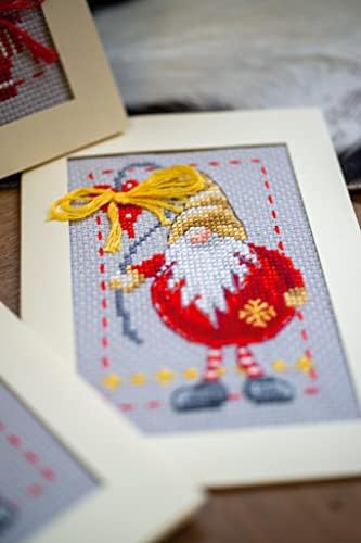 Vervaco Counted Cross Stitch Greeting Card Kit 4.2"X6" 3/Pk-Christmas Gnomes on Aida (14 Count) -V0185078 - Image 4