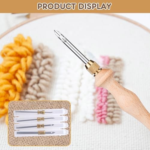 Punch Needle Tool with 5 Needles and Storage Box,Adjustable Needle Punch - Image 5