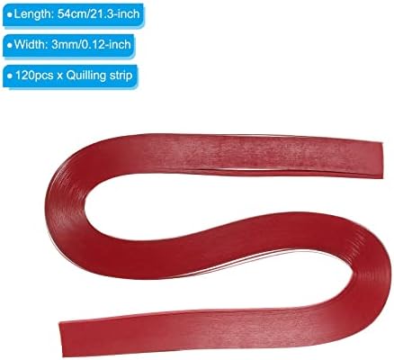 PATIKIL Quilling Strips Paper 120pcs 1/8"(3mm) 54cm Origami Paper Quilling Strip for Art DIY Hand Craft Christmas Bright Red - Image 2