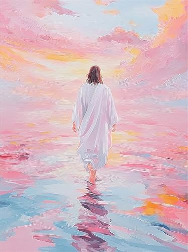 NZNANCHU Paint by Number for Adult,DIY God Painting Kits for Adults,Color by Numbers,Paint by Number Canvas Crafts Watercolor for Beginners Hoom Decor (Jesus) by Unknown