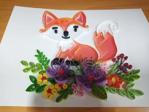 Fox Paper Quilling Kit Paper Quilling Adult Craft Great for DIY Craft Workshop, Home Decoration, Birthday Gift,Adult Friend interaction.It's Suitable for Adult and Craftsmen.Creative Stress Reliee. - Image 4