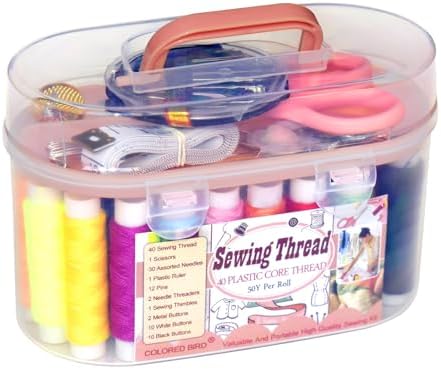 40 Spools of Sewing Thread,Gift Box Portable Basic Sewing Repair Kits (Orange) by COLORED+BIRD