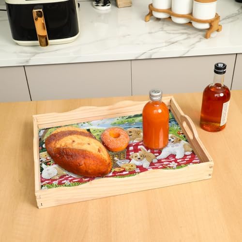 DOTSOPS 5D Dog Diamond Art Paintings Wooden Serving Trays with Handles - Image 5
