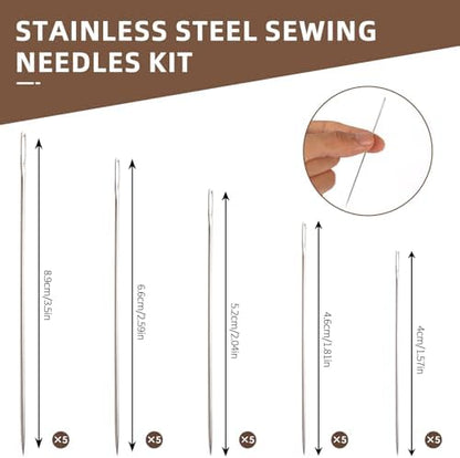Losaria 38 Pcs Sewing Kit for Adults, Steel Needles for Hand Sewing Kit - Image 4