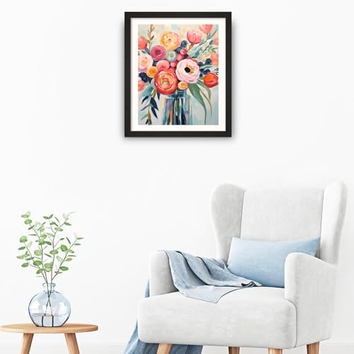 Natuyalo Flowers Paint by Numbers Kit for Adults - Flowers in a Vase Paint by Number on Canvas Without Frame, DIY Acrylic Painting for Ideal Gift Home Wall Decor (16x20 Inch) - Image 3