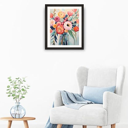 Natuyalo Flowers Paint by Numbers Kit for Adults - Flowers in a Vase Paint by Number on Canvas Without Frame, DIY Acrylic Painting for Ideal Gift Home Wall Decor (16x20 Inch) - Image 3