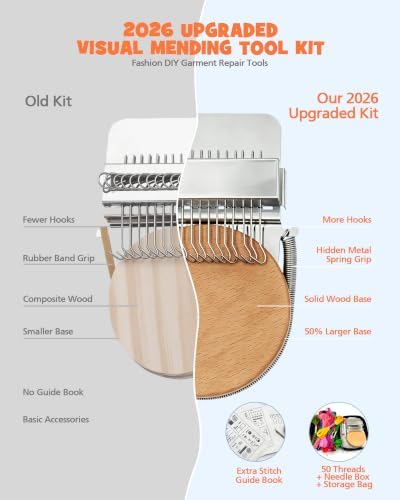 2026 Upgrad Visible Mending Kit, KnitPatch Darning Loom Kit for Beginners - Image 2