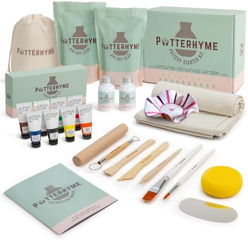 Air Dry Clay Kit for Adults - Complete Pottery Starter Set with Tools by Potterhyme