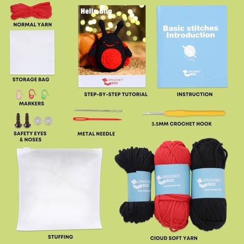 CrochetBox Ladybug Crochet Kit for Beginners, Easy Craft for Adults - Image 3