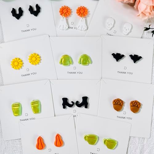 Xaekicr 12PCS Mini Halloween Clay Cutters for Polymer Clay Jewelry – Small Clay Earring Cutters, Fall Pumpkin Coffee Boot Shapes, Polymer Clay Tools & Molds Kit - Image 3