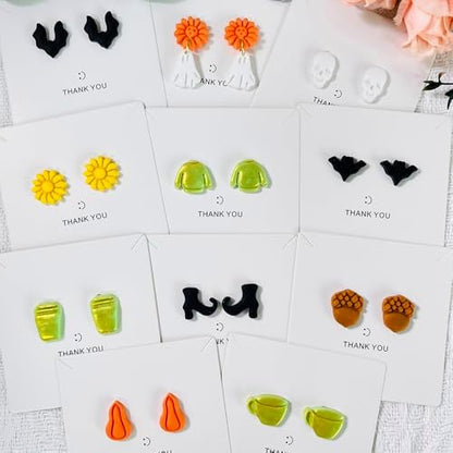 Xaekicr 12PCS Mini Halloween Clay Cutters for Polymer Clay Jewelry – Small Clay Earring Cutters, Fall Pumpkin Coffee Boot Shapes, Polymer Clay Tools & Molds Kit - Image 3