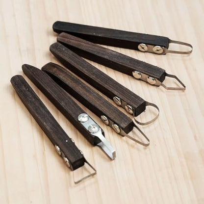 FABULETTA DIY Pottery Making Kit with Replaceable Trimming Heads, Stainless Steel Clay Sculpting Scraper and Wooden Handle for Ceramic Carving(C) - Image 7