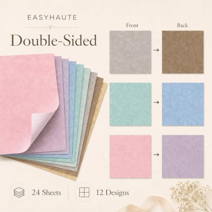 Pastel Scrapbook Paper Pad 6x6 Double Sided, Romantic Patterned Paper Pack - Decorative Craft Cardstock & Scrapbooking Supplies for Card Making, Junk Journal Ephemera, Mini Albums - Image 4