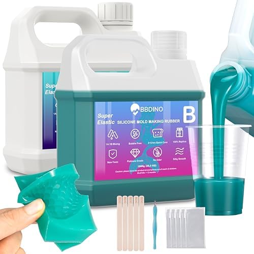 BBDINO Super Elastic Liquid Silicone Mold Making Kit 8A Jade Green 4.4 Lbs by BBDINO