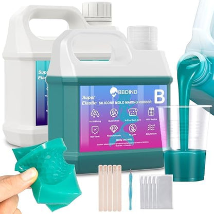 BBDINO Super Elastic Liquid Silicone Mold Making Kit 8A Jade Green 4.4 Lbs by BBDINO