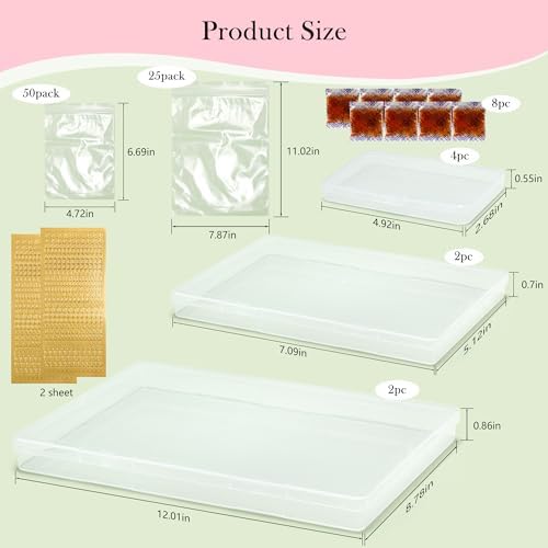 Aboofx 8PCS Dried Flower Storage Set with Blotting Paper,Ziplock Bag and Desiccant,Flower Preservation Kit,Good Seal,High Capacity to Keep Flowers Color&Dry (4pcs 5.7"x2.7"+2pcs 7"x5"+2pcs 12"x8.8") - Image 6