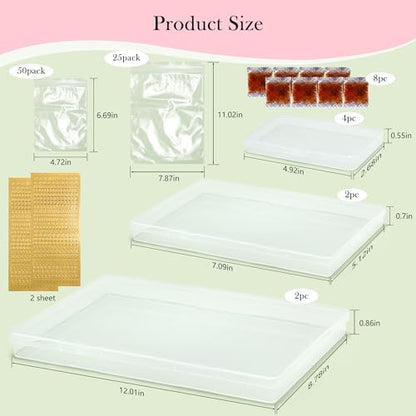 Aboofx 8PCS Dried Flower Storage Set with Blotting Paper,Ziplock Bag and Desiccant,Flower Preservation Kit,Good Seal,High Capacity to Keep Flowers Color&Dry (4pcs 5.7"x2.7"+2pcs 7"x5"+2pcs 12"x8.8") - Image 6