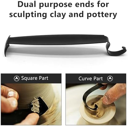 ZHMEINA Pottery Trimming Tools, Stainless Steel Pottery Tools, Double Ended Ceramic Tool for Clay and Ceramic Trim, Versatile Sharpened Trimming Tool Ceramics for Potterys and Clay Artists (2PCS) - Image 5