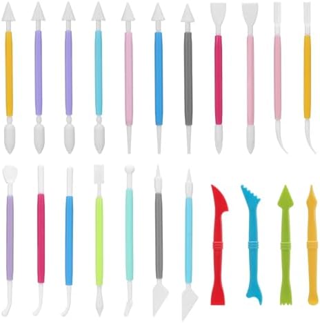 22 Pcs Clays Tools Sculpting Air Dry Clay Tools, Double-Ended Tool Kit Plastic Clay Tool for Adult Set for DIY Pottery Shaping Dotting Modeling Molding Polymer Clays Craft Supplies Accessories by Unknown