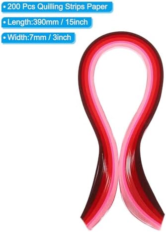 PATIKIL 390 x 7mm Rainbow Quilling Strips Paper,200 Pcs Origami Paper Quilling Strip for Art DIY Hand Craft Christmas, Gradient Red - Image 2