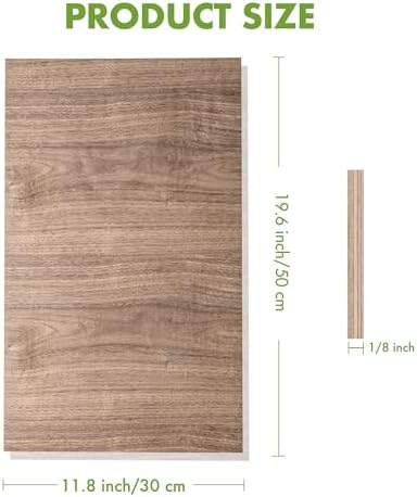 Rowood 6 Pack Walnut Plywood 1/8,12x20x1/8inch,3mm Thick Unfinished Wood for Laser Cutting and Engraving,DIY Ornaments,Wood Burning,Models Drawing - Image 2