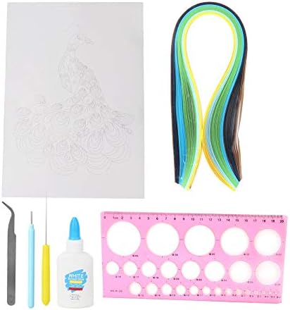 Cloimei Paper Quilling Kit DIY Handcraft Creative Art Set with Tools for Adults Beginners Classroom Home Party Wedding Decoration Craft Project by Unknown