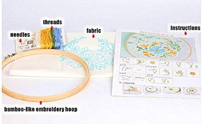Embroidery Kit Christmas Ornaments Leaf Wreath Awesocrafts Full Range of Embroidery Starter Beginners Adults DIY Handmade Easy Patterns (Ornaments) - Image 3
