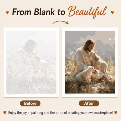 AUKELHJ Paint by Numbers Kit for Adults Beginner, Jesus, 16X20 Inch - Image 4
