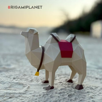 Camel 3D Origami Paper Craft Kit, Creative Handmade Paper Sculpture Art for Home Decor, Unique Pre-Cut DIY Cute Animal Models Papercraft Set, Present for Teens & Adults - Image 4