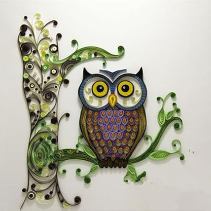 Owl Paper Quilling Kit Paper Quilling Adult Craft Great for DIY Craft Workshop, Home Decoration, Birthday Gift,Adult Friend interaction.It's Suitable for Adult and Craftsmen.Creative Stress Reliee. by MerainMe