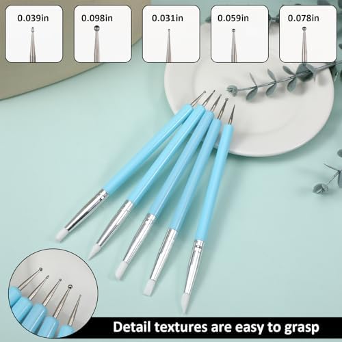 15 Pcs Silicone Sculpting Tools, Silicone Clay Sculpting Tools, Pottery Tools, Modeling Dotting Tools, Clay Shaping Modeling Wipe Out Tools, Embossing Tool for DIY Handicraft - Image 5