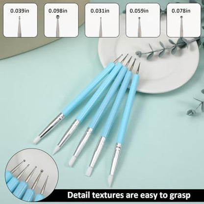 15 Pcs Silicone Sculpting Tools, Silicone Clay Sculpting Tools, Pottery Tools, Modeling Dotting Tools, Clay Shaping Modeling Wipe Out Tools, Embossing Tool for DIY Handicraft - Image 5