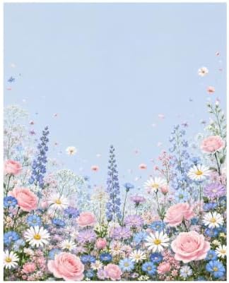 Paint by Numbers Kit for Adults Beginner Art Decor Blue Daisy Meadow by Unknown